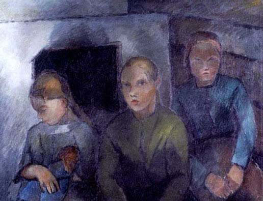 Girls in Front of the Fireplace